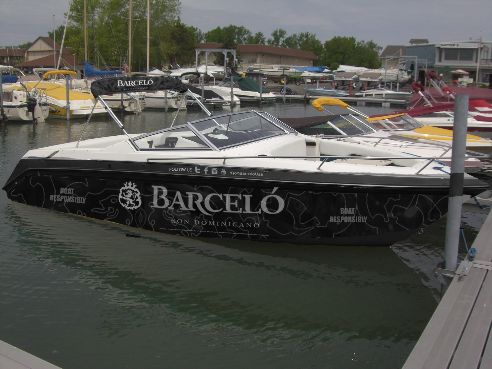 Ron Barceló branded boat