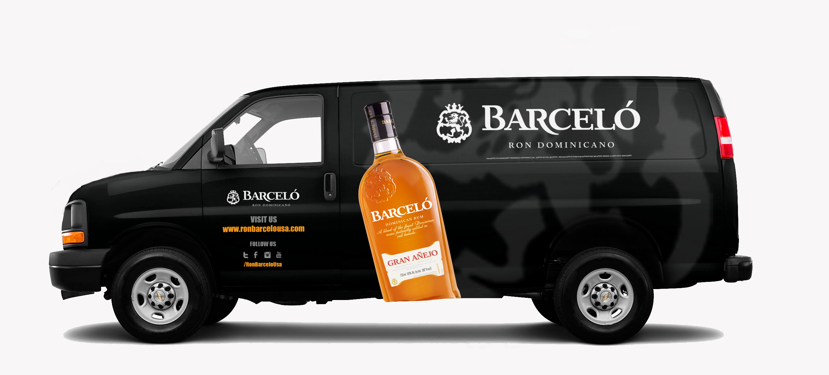Ron Barceló USA event van branding