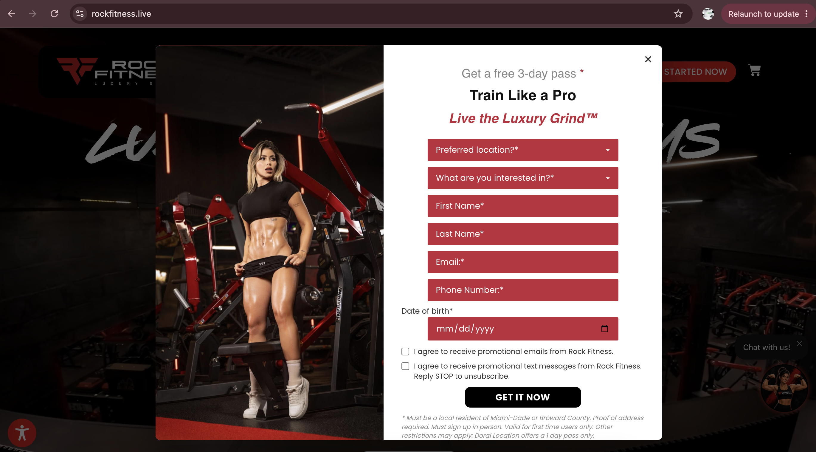 Rock Fitness website experience Web1